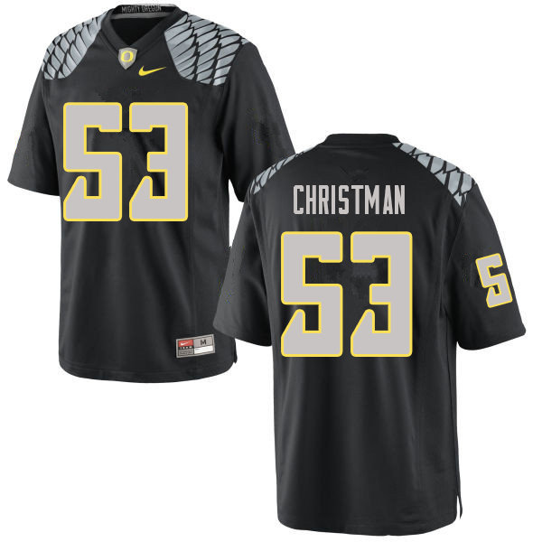 Men #53 Matt Christman Oregn Ducks College Football Jerseys Sale-Black